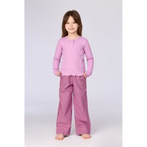 Meisjespyjama lange mouwen 436 roze