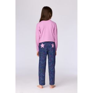 Meisjespyjama lange mouwen 436 roze