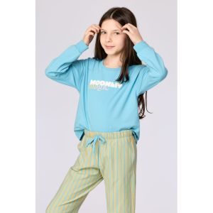Meisjespyjama lange mouwen 824 blauw