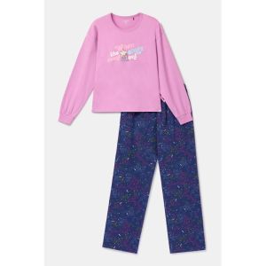 Damespyjama lange mouwen 436 roze