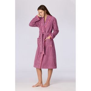 Dames badjas 901 roze streep