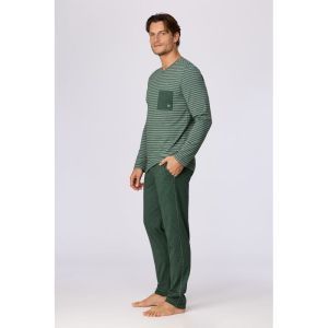Herenpyjama lange mouwen 981 groene stre