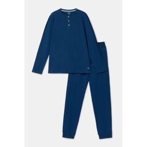 Herenpyjama lange mouwen 881 donkerblauw