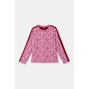 Damespyjama lange mouwen 977 roze rode l
