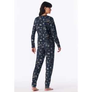 Damespyjama lange mouwen 904 multicolor