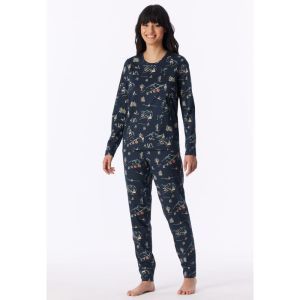 Damespyjama lange mouwen 904 multicolor