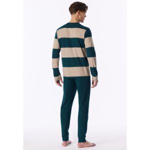 Herenpyjama lange mouwen 725 diep zeegro