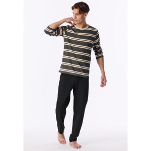 Herenpyjama met lange mouwen 000 schwarz