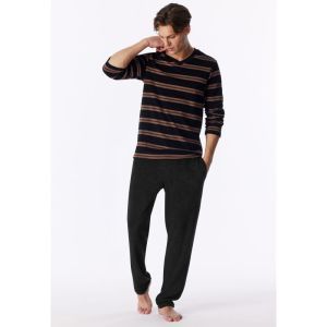Herenpyjama in badstof 000 schwarz