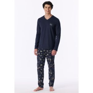 Herenpyjama lange mouwen 860 deep blue
