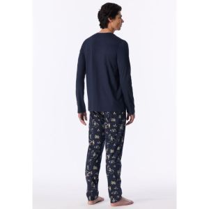Herenpyjama lange mouwen 860 deep blue