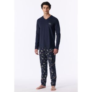 Herenpyjama lange mouwen 860 deep blue