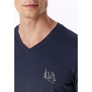 Herenpyjama lange mouwen 860 deep blue