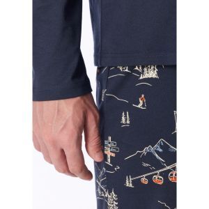 Herenpyjama lange mouwen 860 deep blue
